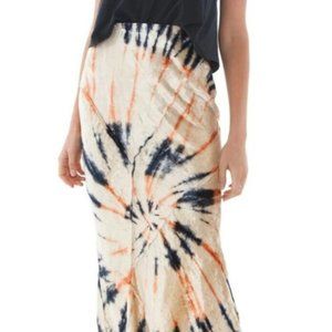 XS Free People Serious Swagger Tie Dye Velvet Midi/Maxi Skirt